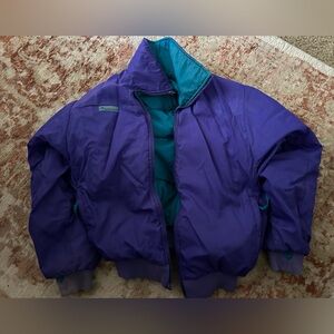 Vintage Columbia Purple and Teal Puffer reversible jacket
